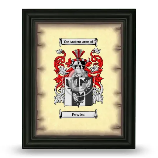 Pewter Coat of Arms Framed - Black