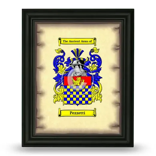Pezzetti Coat of Arms Framed - Black
