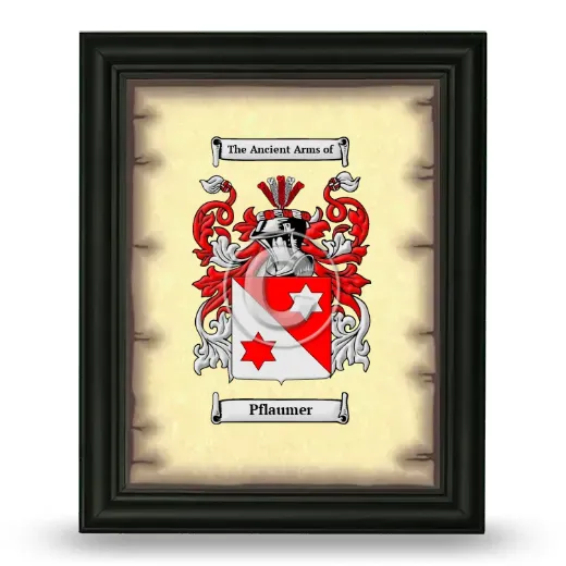 Pflaumer Coat of Arms Framed - Black