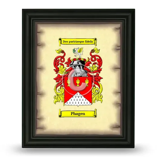 Phagen Coat of Arms Framed - Black