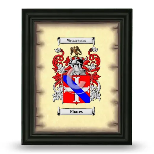 Phares Coat of Arms Framed - Black