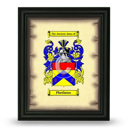 Phethean Coat of Arms Framed - Black