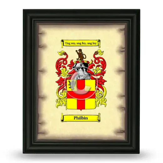 Philbin Coat of Arms Framed - Black