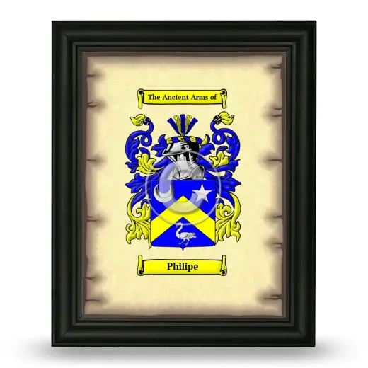Philipe Coat of Arms Framed - Black