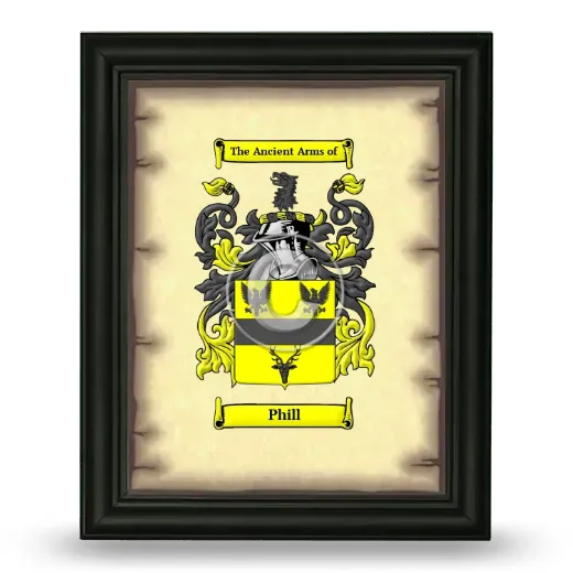 Phill Coat of Arms Framed - Black