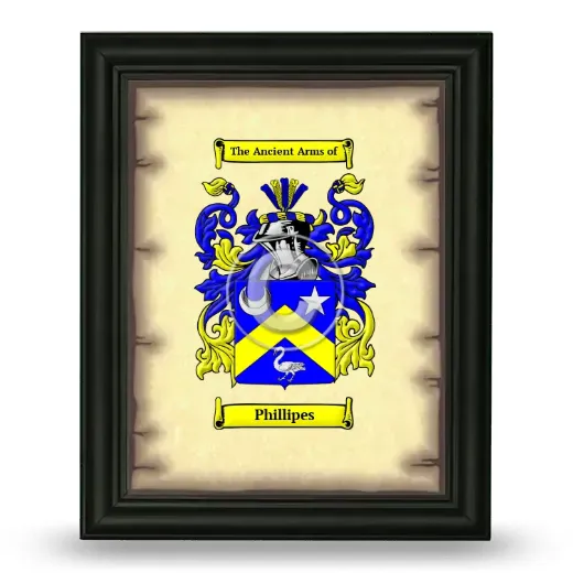 Phillipes Coat of Arms Framed - Black