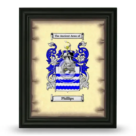 Phillips Coat of Arms Framed - Black