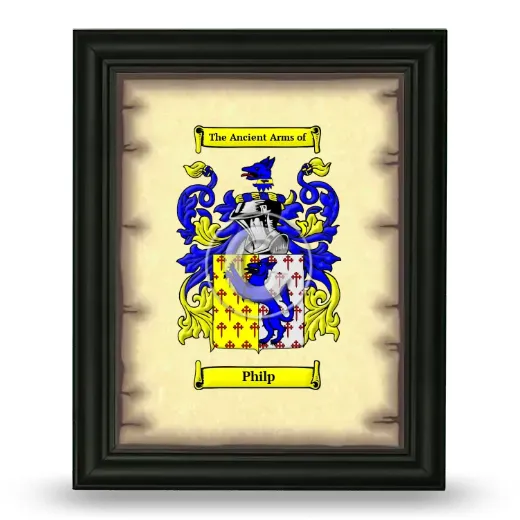 Philp Coat of Arms Framed - Black