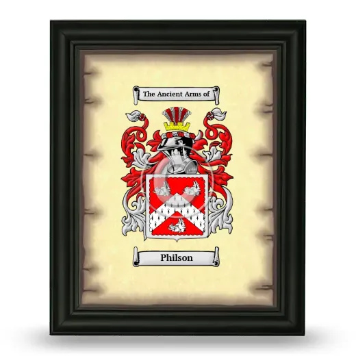 Philson Coat of Arms Framed - Black
