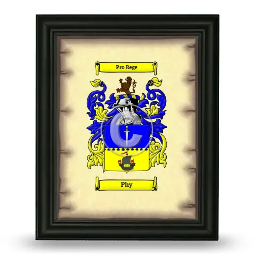 Phy Coat of Arms Framed - Black