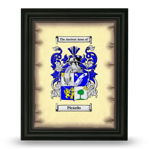 Picardo Coat of Arms Framed - Black