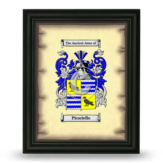 Picariello Coat of Arms Framed - Black