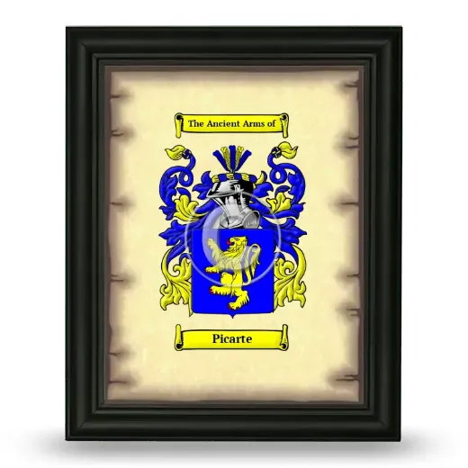 Picarte Coat of Arms Framed - Black