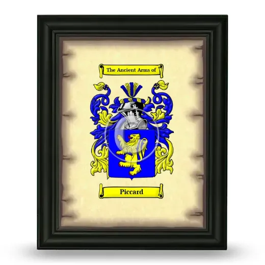 Piccard Coat of Arms Framed - Black