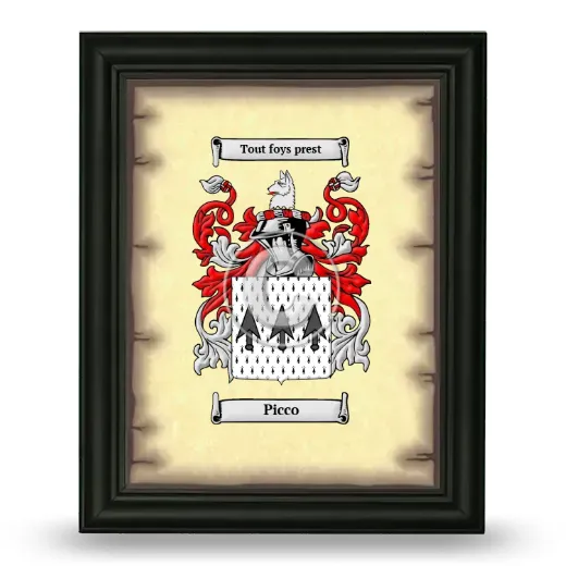 Picco Coat of Arms Framed - Black