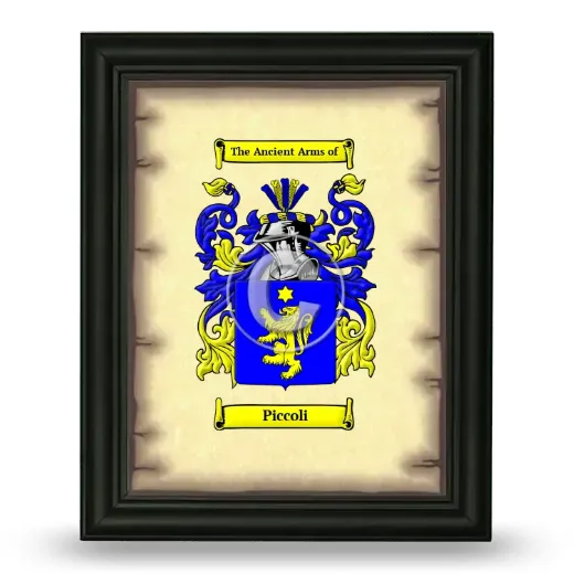 Piccoli Coat of Arms Framed - Black