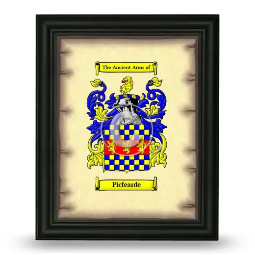 Picfearde Coat of Arms Framed - Black