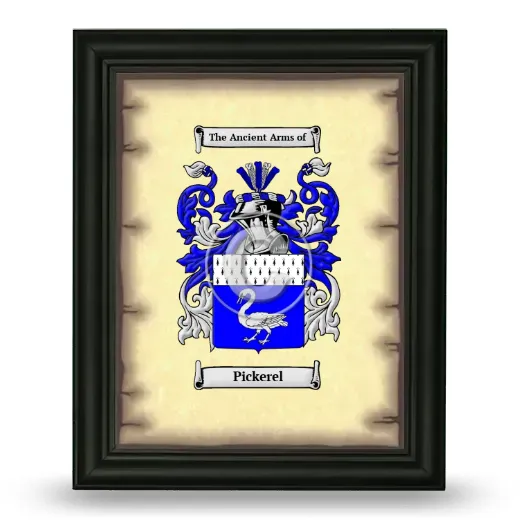 Pickerel Coat of Arms Framed - Black