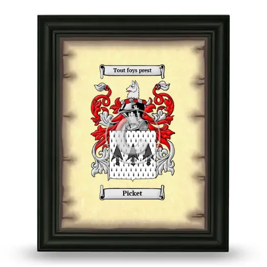 Picket Coat of Arms Framed - Black