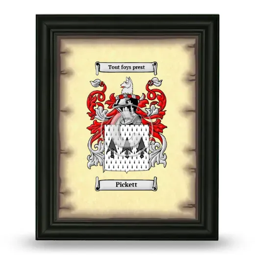 Pickett Coat of Arms Framed - Black