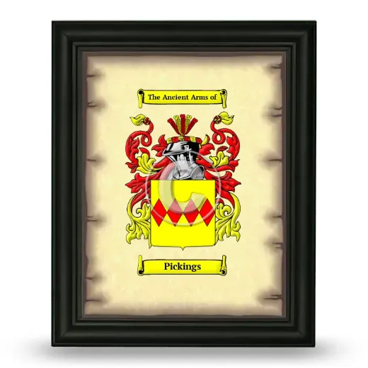 Pickings Coat of Arms Framed - Black