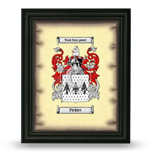 Pickitt Coat of Arms Framed - Black