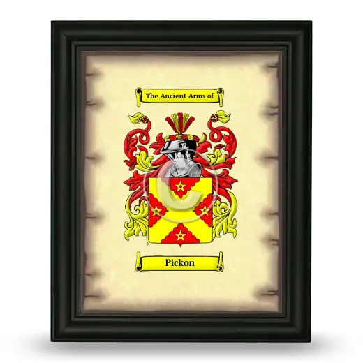 Pickon Coat of Arms Framed - Black