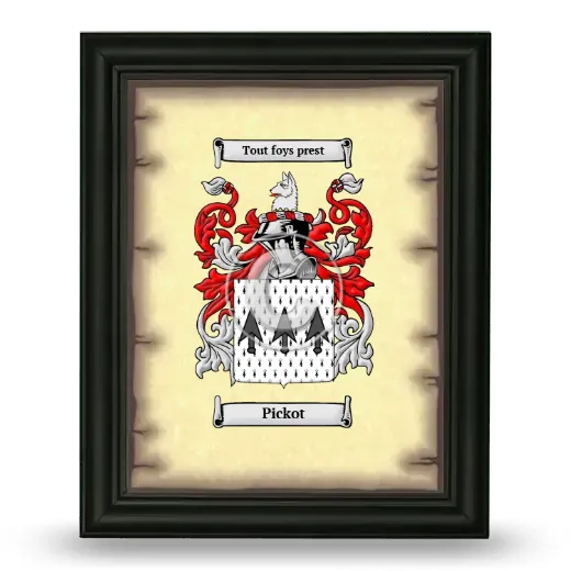 Pickot Coat of Arms Framed - Black