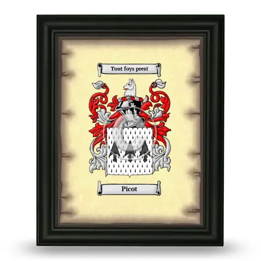 Picot Coat of Arms Framed - Black