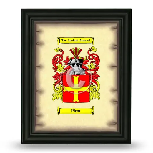 Picot Coat of Arms Framed - Black