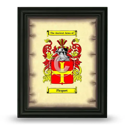 Picquet Coat of Arms Framed - Black