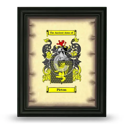 Picton Coat of Arms Framed - Black