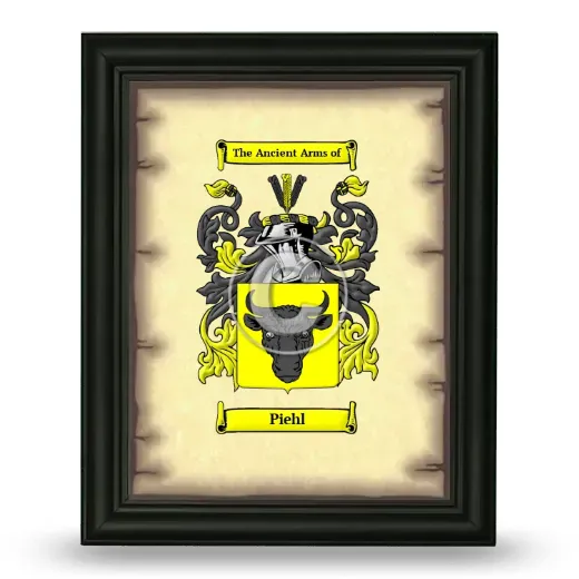 Piehl Coat of Arms Framed - Black