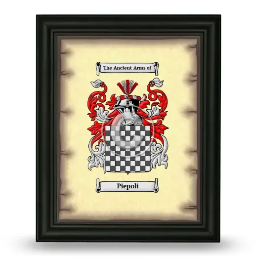 Piepoli Coat of Arms Framed - Black