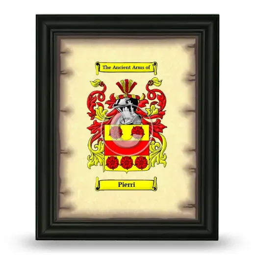 Pierri Coat of Arms Framed - Black