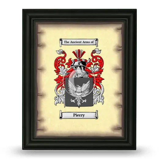 Pierry Coat of Arms Framed - Black