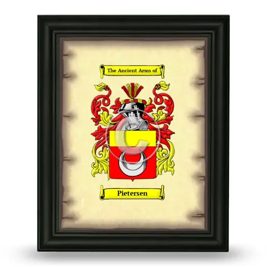 Pietersen Coat of Arms Framed - Black