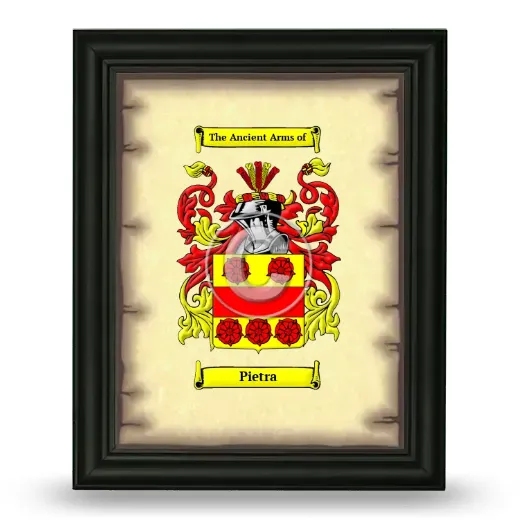 Pietra Coat of Arms Framed - Black