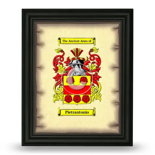 Pietrantonio Coat of Arms Framed - Black