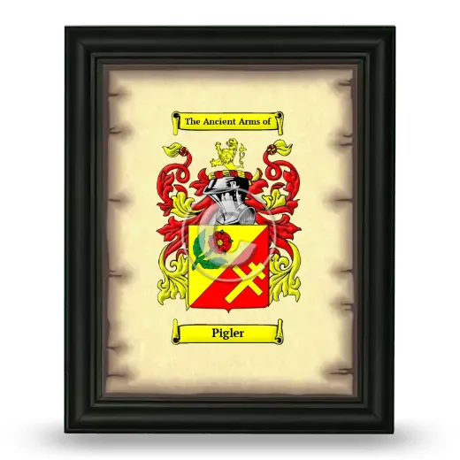 Pigler Coat of Arms Framed - Black