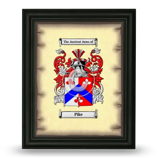 Pike Coat of Arms Framed - Black