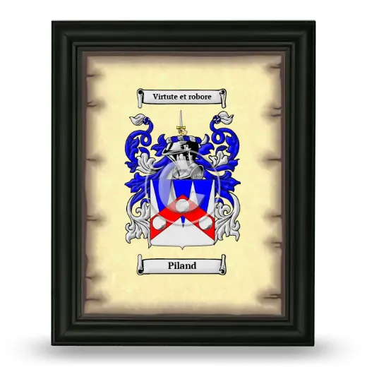 Piland Coat of Arms Framed - Black