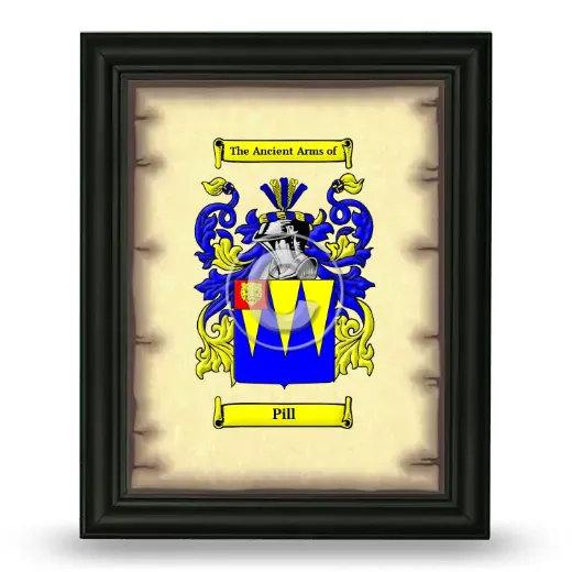 Pill Coat of Arms Framed - Black