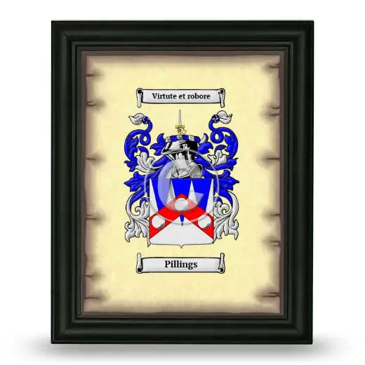 Pillings Coat of Arms Framed - Black
