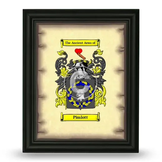 Pimlott Coat of Arms Framed - Black