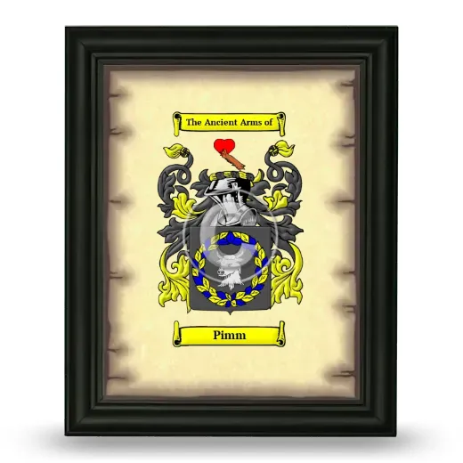 Pimm Coat of Arms Framed - Black