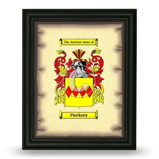 Pinckney Coat of Arms Framed - Black