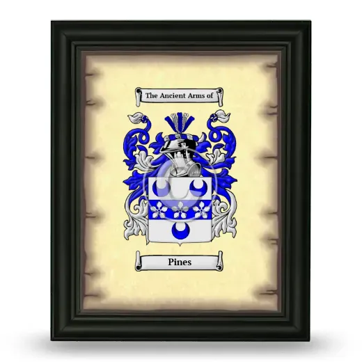 Pines Coat of Arms Framed - Black