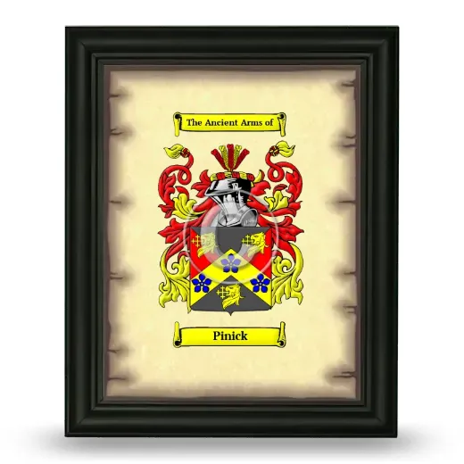Pinick Coat of Arms Framed - Black