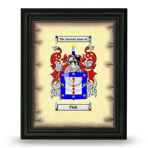Pink Coat of Arms Framed - Black
